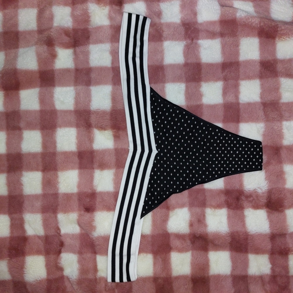 NOBO Black And White Stripe And Polka Dots Thong